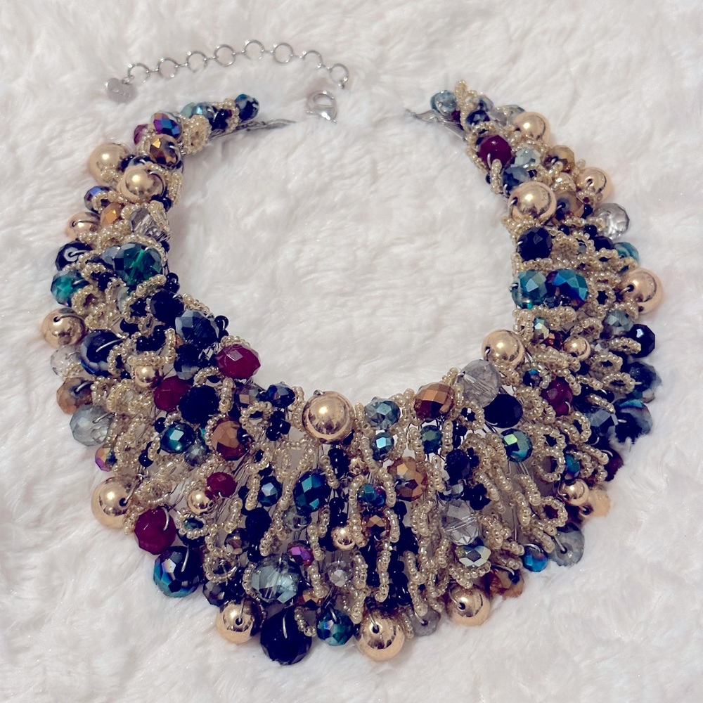 Aldo Statement Beaded Wire Collar Necklace